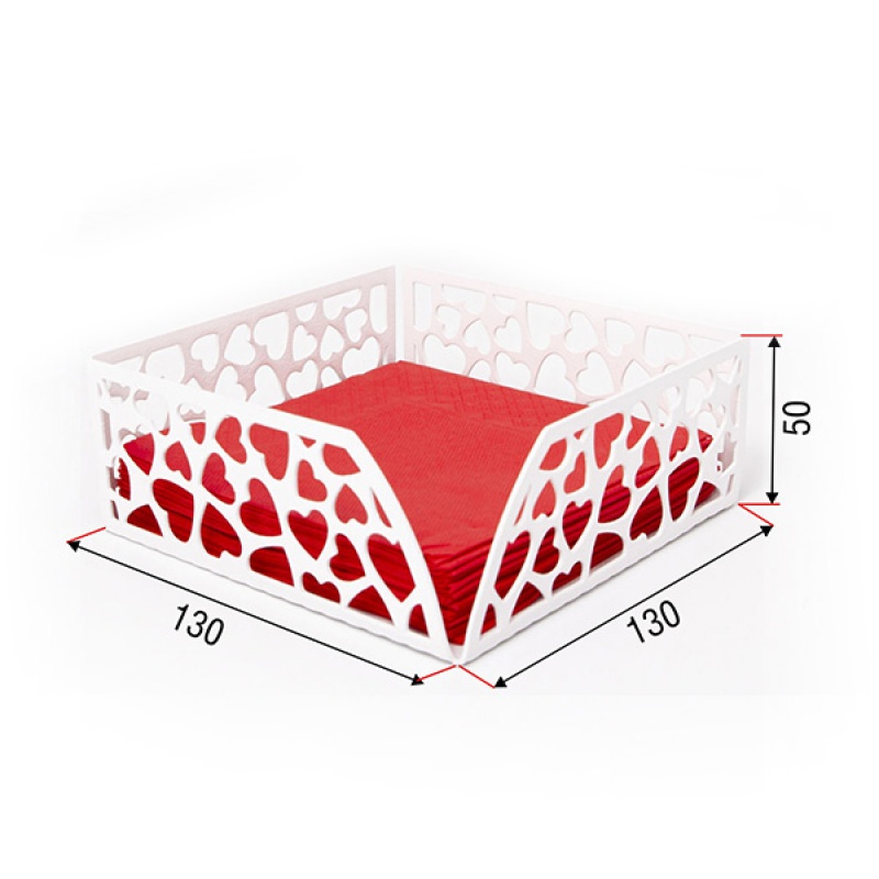 Салфетница "Любовь", держатель для салфеток на стол, Муар белый