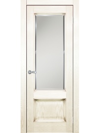 Классика ДГОБ 1.35 Эмаль RAL 1013, патина Серебро, багет с тиснением, 2000x700