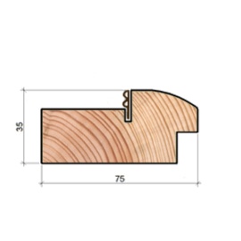 Коробочный брус с уплотнителем «Евро» в цвет полотна, 2100х75х35 (массив) (1 шт.)