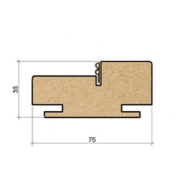 Коробочный брус с уплотнителем телескопический (плоский) в цвет полотна 2100х75х35 (массив) (1 шт.)